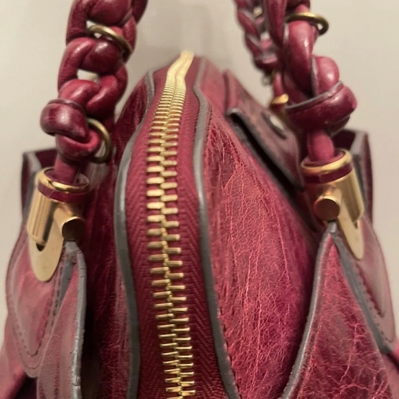 CHLOE Plum Lambskin Leather Heloise Large Satchel Bag - Picture 3 of 10